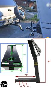 It measures 24 from top to bottom and features multiple mounting holes on the shank to provide plenty of clearance. Curt Trailer Hitch Mounted Spare Tire Carrier Curt Spare Tire Carrier C31006 Spare Tire Truck Tailgate Trailer