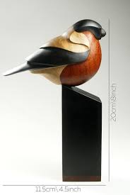 Decorative Bird Figurine Bullfinch Wooden Bird Elegant Bird Etsy Bird Sculpture Wooden Bird Wooden Sculpture