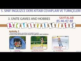 5 Sinif Ingilizce 3 Unite Activities Sinif Ortaokul Ingilizce