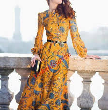 Women Court Flower Printing Long Sleeve Vintage Maxi Slim Full Length Dress Floral Print Dress Long Maxi Dress Long Sleeve Floral Maxi Dress