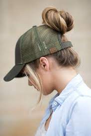 C C Top Knot Trucker Hats Top Knot Baseball Cap Outfit Messy Bun Top Knot