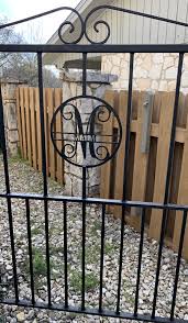 Circle Vine Monogram Initial Family Name Custom Gates Vine Monogram Gate Signs