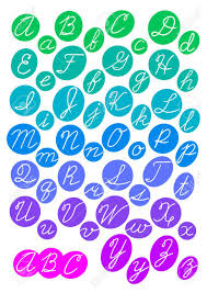 The cursive handwriting contains letters that slant to the right with hooks similar to those of d'nealian's letter structure. Abc Bright Alphabet Cursive Letters Vector Illustration Royalty Free Cliparts Vectors And Stock Illustration Image 32212522