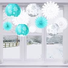 When choosing the color scheme of supplies, prefer the palette of blue, white and silver. Tuparka 4pcs Frozen Snowflake Hanging Paper Lanterns Set Frozen Birthday Party Decorations Supplies Winter Wonderland Party Decorations Decorations Toys Games One Acleaning Com