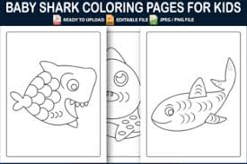 This illustration also brings together grandma shark and we've also got you the coloring page of the hammerhead shark that has appeared in the latest baby shark hand wash song. Baby Animals Coloring Pages Grafik Von Pro Designer Creative Fabrica