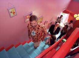 According to a 2008 nevada appeal article, the buyers repainted most of the inside, but did choose to leave the playroom and closet interiors the original colors. Primitive Screwheads The Simpsons Replica House