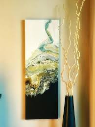 Abstract Black And Gold Acrylic Painting Acrylic Pour Abstract Painting Black White And Gold Modern Art In 2020 Art Painting Acrylic Abstract Painting Pouring Art