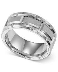 Triton Men S Ring 8mm Wedding Band In White Or Black Tungsten Reviews Rings Jewelry Watches Macy S Diamond Wedding Rings Sets Unusual Wedding Rings Rings For Men