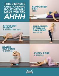 This 5 Minute Chest Opening Routine Will Make You Say Ahhh Yoga Shoulder Chest Opening Yoga Routine