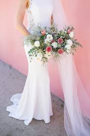 3/4 sleeve elegant chiffon wedding dress with lace top and keyhole back. David S Bridal Spotlight Oleg Cassini And Galina Signature