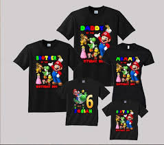 Celebrate the special day with this super mario & luigi birthday shirt. Family Personalize Super Mario Birthday T Shirts Handmade Products Tops Tees