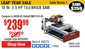 10 In 2 5 Hp Tile Brick Saw In 2020 Tile Saw Brick Saw Saw