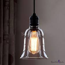 Single Light Led Mini Pendant With Clear Bell Glass Shade Glass Light Shades Pendent Lighting Mini Pendant Lights