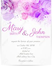 Pink and purple wedding invitations. Wedding Invitation Template With Abstract Roses On Watercolor Royalty Free Cliparts Vectors And Stock Illustration Image 34006440
