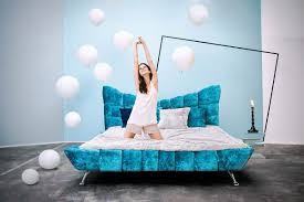 Cloud 7 Bed By Bretz Luxurious Bed In Lagoon Blue Velvet Bedroom Collection Furniture Furniture Design