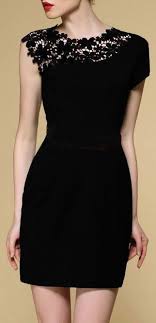 Black Sleeveless Contrast Lace Shoulder Dress Lace Shoulder Dress Fashion Pretty Dresses