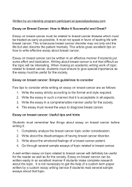 They are the bulk of the thesis, and they contain the actual research. Calameo Essay On Breast Cancer How To Make It Successful And Great