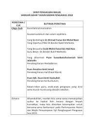Assalamualaikum warahmatullahiwabaraktu, salam sejahtera dan salam 1malaysia.yang berusaha tuan pengarah. Teks Pengacara Majlis