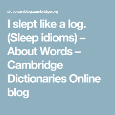 I Slept Like A Log Sleep Idioms Idioms Multiple Meaning Words Scared