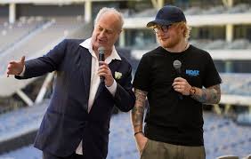 Aap image/supplied ed and wife cherry sat alongside gudinski's family at the memorial (picture: Ed Sheeran Flies Into Australia To Perform At Michael Gudinski S State Memorial Nme