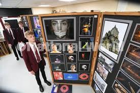 39487289-The King s School art and technology exhibition. Samuel Webster,  Jack Garrod and Felix Anderson with their photography.