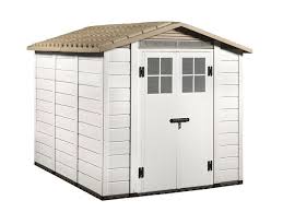 Ce cabanon de jardin pvc est doté de parois alvéolées de 22mm avec porte double vitrée en façade abri de jardin en pvc evo 120 de 1,5 m² de foresta, de 1,22 x 1,22 m ext. Fantastique Cabane En Resine Garofalo Tuscany Evo 240 Avec Double Porte Poolfunstore
