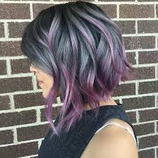 Grey Hair Purple Streaks Hair Styles Hair Color Purple Purple Hair