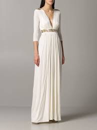 Elisabetta was born in sassari, sardegna, italy on september 12th 1978. Elisabetta Franchi Outlet Long Jersey Dress With Beads Dress Elisabetta Franchi Women White Dress Elisabetta Franchi Ab017 02e2 Giglio En