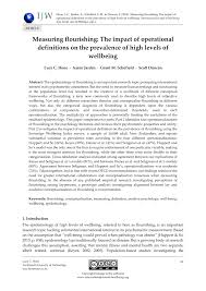 Pdf Measuring Flourishing The Impact Of Operational Definitions On The Prevalence Of High Levels Of Wellbeing