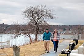 Mariah Trimble-Smith and her fiancé Mike LaPointe take a walk