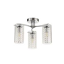 Check spelling or type a new query. Myla 3 Light Semi Flush Ceiling Glass Crystal Polished Chrome