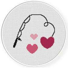 Two more children are spreading out fish nets while yet another boy has just caught a big fish with his fishing rod. Fishing Rod Daily Cross Stitch