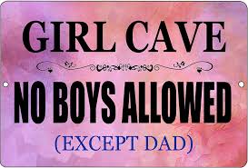 Amazon Com Rogue River Tactical Funny Girl Cave Metal Tin Sign Wall Decor Bar Daughter Pink No Boys Allowed Bedroom Door Home Kitchen