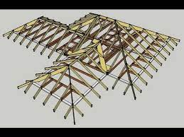 A hip rafter is joined by jack rafters that descend down from the rafter while a valley rafter is connected to jack rafters that ascend up from the rafter. Broken Hip And Valley Roof Scotch Valley Youtube