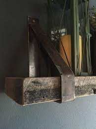 A Set Of Industrial Strap Metal Shelf Brackets Set Includes 2 Brackets Please Email With Inquiri Metal Shelf Brackets Metal Shelves Industrial Metal Shelving