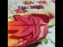 Easy crafts for kids 8: Vegetable Block Printing Potato Unique Designs Sarees Stoles Youtube