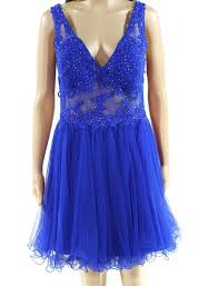 Details About Blondie Nites New Blue Size 13 Junior Tulle Embroider A Line Dress 200 347