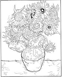 Kids N Fun Coloring Page Vincent Van Gogh Vincent Van Gogh Van Gogh Coloring Van Gogh Art Sunflower Coloring Pages
