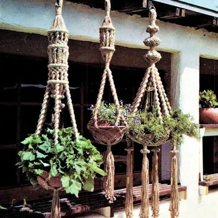 Macrame Hangers Patterns Plant Holders Hangings Knots Knotted Weaving – At Grandma's Table