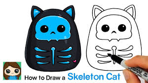 I made the drawing simple on purpose so you could try to add more stuff! How To Draw A Black Cat Squishmallow Halloween Skeleton Squad Youtube