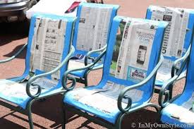 How To Paint Outdoor Furniture With Sling Seats Inmyownstyle Painted Outdoor Furniture Metal Outdoor Furniture Used Outdoor Furniture