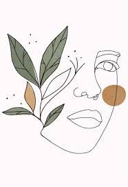 Minimalist Female Face Line Art One Line Art Boho Poster Etsy Abstract Line Art Line Art Drawings Outline Art