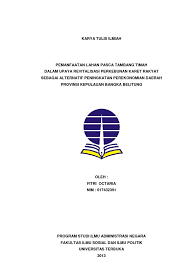 Pada semester 7 untuk mata kuliah eksi4560 mahasiswa. Karya Ilmiah Otonomi Daerah