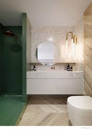 Marble Bathroom With Green Tiles In 2020 Green Bathroom Simple Bathroom Simple Bathroom Designs