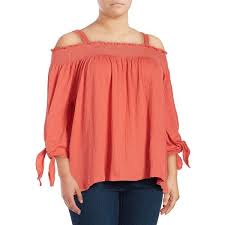 Jessica Simpson Plus Smocked Off The Shoulder Top 52 Liked On Polyvore Featuring Plus Size Women S F Plus Size Outfits Red Off Shoulder Top Plus Size Tops