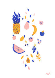 Bon coloriages de fruits et légumes ! Fruit Print Tutti Fruiti Salad Fruit Watercolor Illustration Dessin Fruits Illustration Dessin Floral