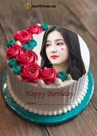 Photo Editing Personal Photo Birthday Cake With Photo Frame Romantic Birthday Cake With Photo And Name In 2020 Birthday Cake Photo Cake Romantic Birthday