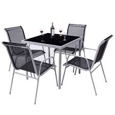 Shop with afterpay on eligible items. Giantex Dining Table Set Bistro Set With 1 Table And 4 Chairs Indoor Outdoor Garden Patio Dining Furniture With Tempered Buy Online In Dominica At Dominica Desertcart Com Productid 143366181