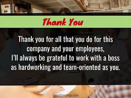 Thank you so much for all of the hard work you did on our recent project. 20 Appreciation Quotes For Boss To Say Thank You Events Greetings