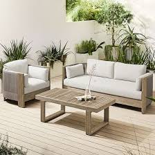 Depending on the height of the sofa or chair, a coffee table should stand between 16 to 20 inches in height. Porto Outdoor Sofa Lounge Chair Portside Coffee Table Set